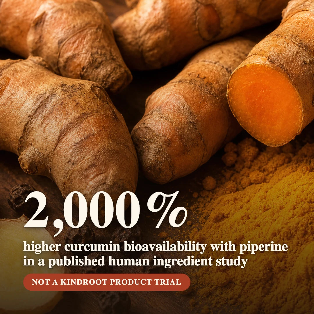 Turmeric and black pepper with published piperine ingredient-study result