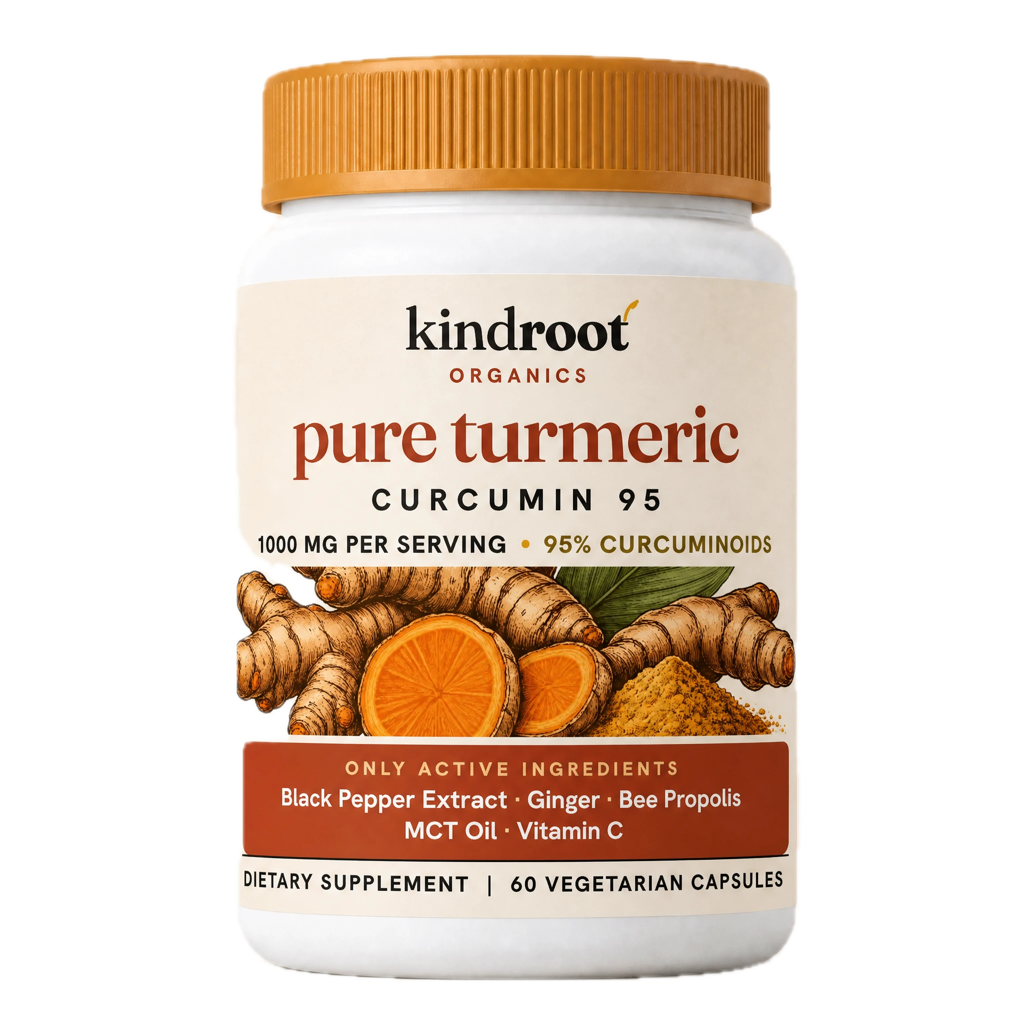 KindRoot Pure Turmeric Curcumin 95 bottle
